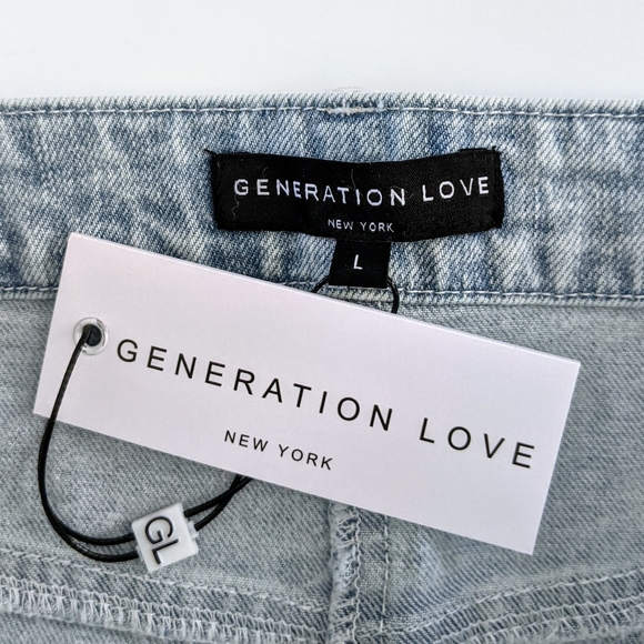 REVOLVE Generation Love New York Claudette Crystal Studded Denim Skirt L NWT - Picture 4 of 7